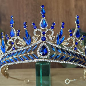 Blue Tiara Quinceañera Tiara Wedding Tiara Birthday Coronas para Quinceañera Elegant Tiaras and Crowns for Every Occasion Prom Tiaras