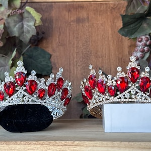 Red Crown Quinceanera Crown Birthday Crown Wedding Crown Red Crown Corona para Quinceañera