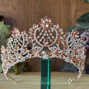 Rose Gold Tiara Quinceañera Tiara Wedding Tiara Birthday Coronas para Quinceañera Elegant Tiaras and Crowns for Every Occasion Prom Tiaras