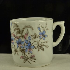 Floral Shaving Mug Vintage Shaving  Forget Me Nots Porcelain Bathroom Decor