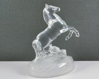 Cristal D’Arques Lead Crystal Rearing Horse Stallion Figurine