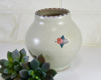 Vase Jar Poole Pottery Carter Stabler Adams  F E Pattern Sprig 352 Shape  Artist Signed Circa 1922 to 1924 Red Earthenware Clay