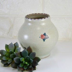 Vase Jar Poole Pottery Carter Stabler Adams  F E Pattern Sprig 352 Shape  Artist Signed Circa 1922 to 1924 Red Earthenware Clay