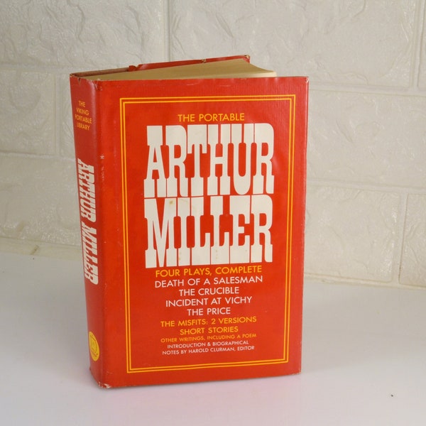 Theater Play Book Portable Arthur Miller Death of a Salesman - The Crucible - Incident at Vichy - The Price - Mid Century Home Staging