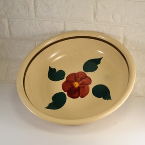 Pasta Bowl Watt Pottery Rio Rose Pansy Large Primitive Country Modern Kitchen Dining Serving Decor