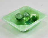 Akro Agate Marbles Personal Ashtray - Slag Glass Greens Slag Marble
