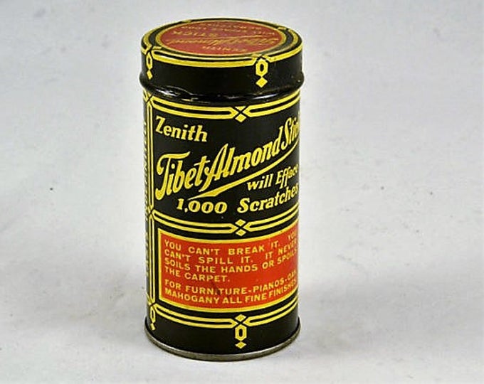 Old Tin Vintage Mid Century Zenith Tibet Almond Stick Etsy
