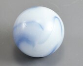 Peltier Marble 1 Inch Shooter - National Line Rainbo - Opaque White w Blue Swirl M-