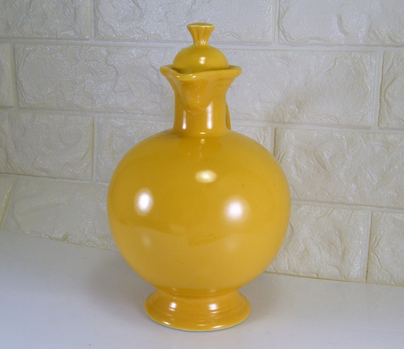 Fiesta Carafe Water Jug Original Yellow Designer Frederick Etsy