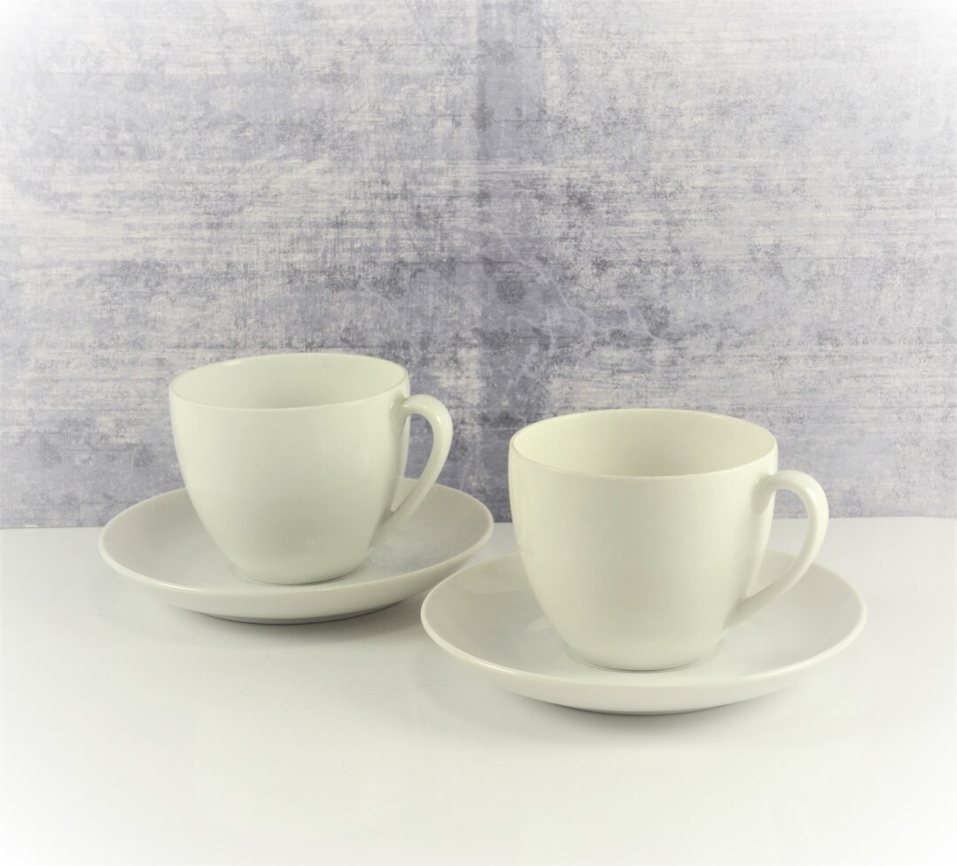 Demitasse Tea Cups White China Schonwald Made in Germany Set - Etsy