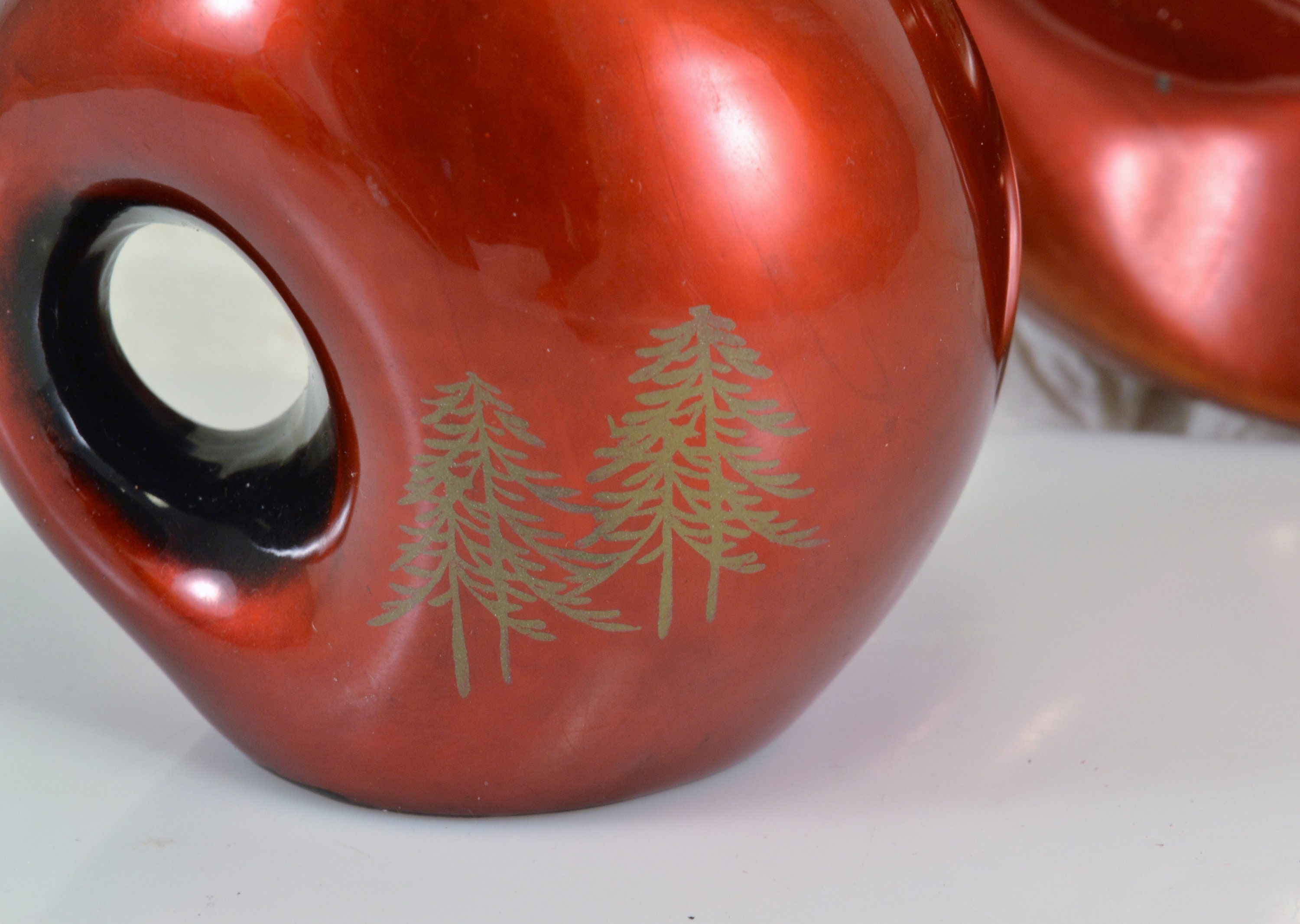Table Lighter Ashtray Matching AIZU Made in Japan Red Lacquer Etsy