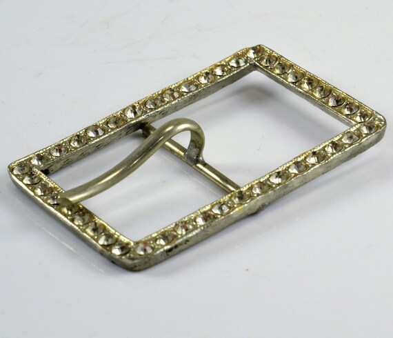 Rhinestone Belt Buckle - 1950s Fashion Buckle - S… - image 1