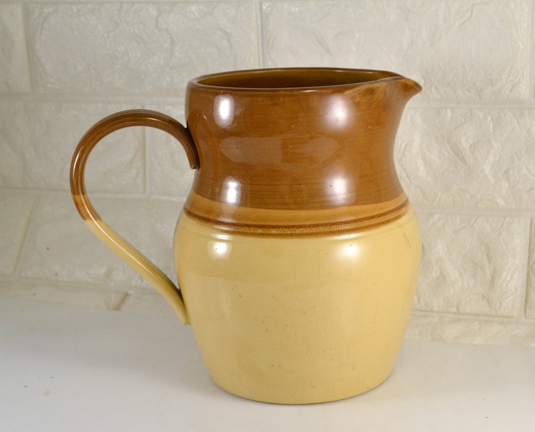Stoneware Pitcher TG Green England Granville Gold Brown Modern Etsy