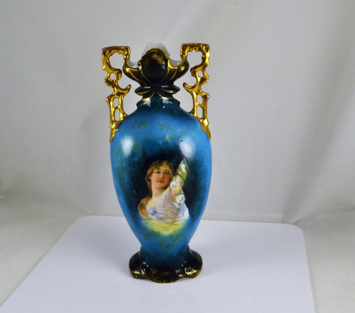 Portrait Vase by Victoria Carlsbad Austria Early 1900s Etsy
