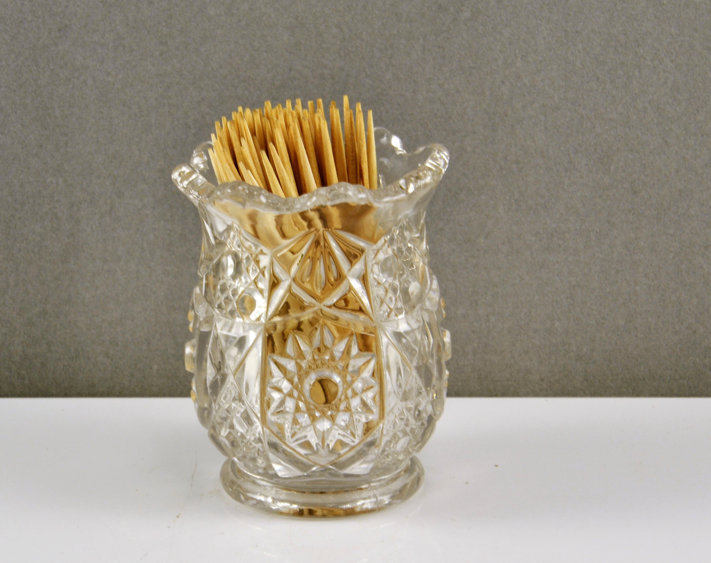 Victorian Toothpick Toothpick Match Holder Fostoria Brazilian No. 600 Circa 1898 Victorian ...