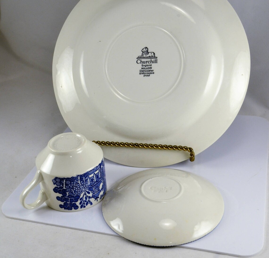 Blue Willow China Churchill England in Original Box 3 Piece Etsy