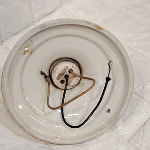 Porcelier Plafonnier Encastré Luminaire Vintage Restauration Matériel Porcelaine Vitrée Rose Floral image 4