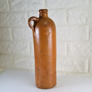 German Stoneware Mineral Water Bottle Victoria Brunnen Oberlahnsteine Antique Late 1800s Jug