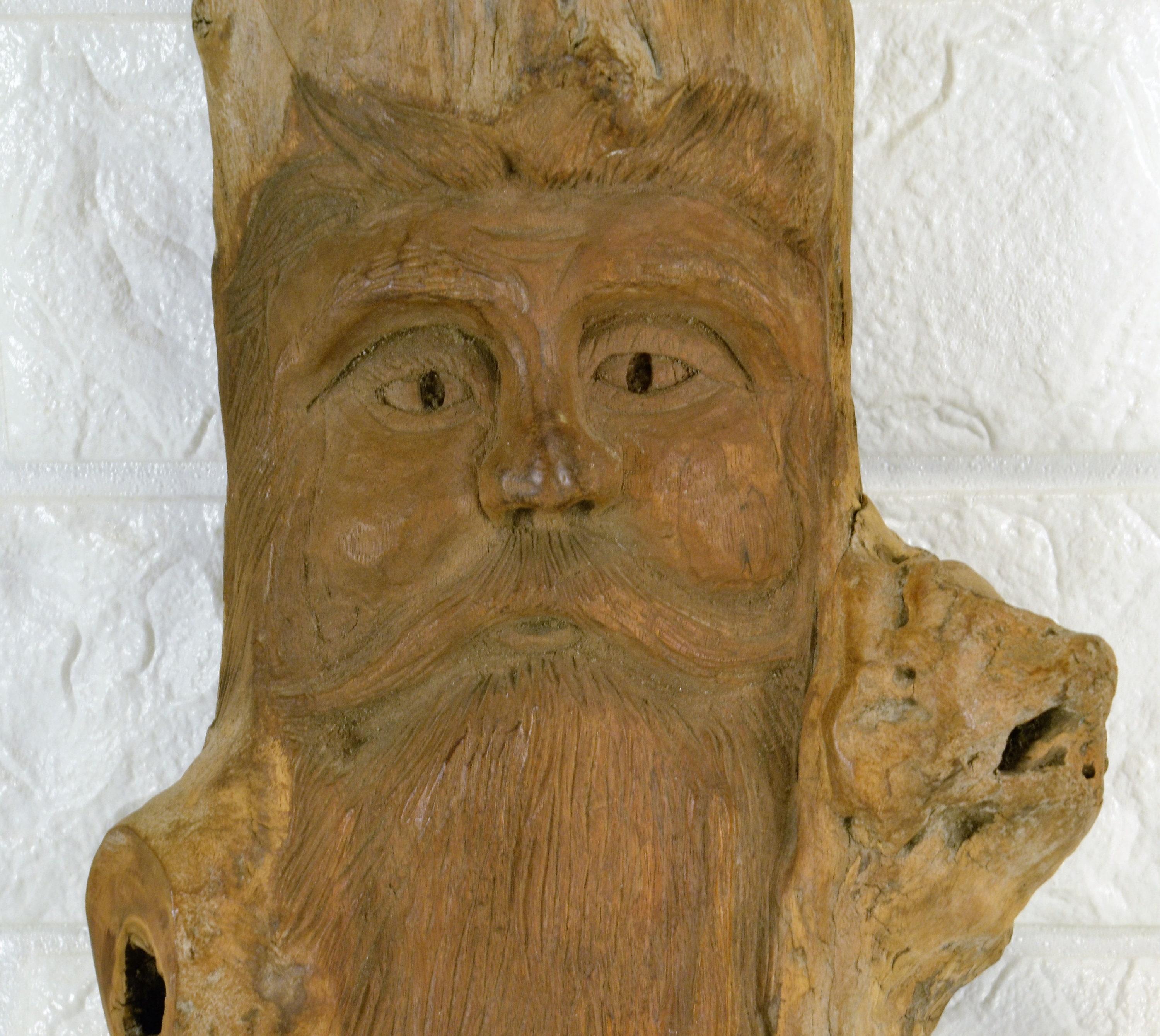 Tree Spirit Wood Carving Folk Art Wall Hanging or Table Sitter Man With ...