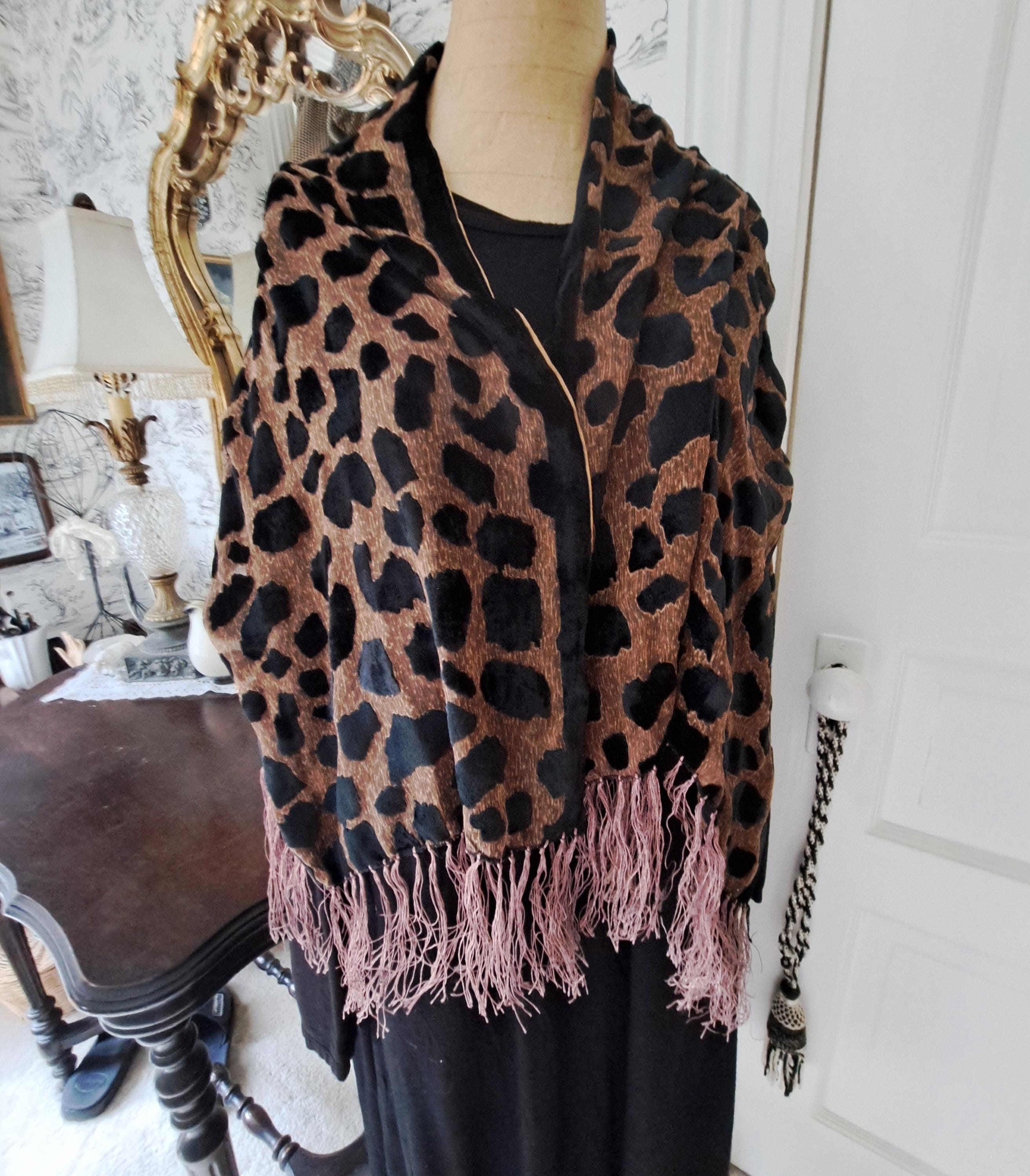 Winter Leopard Print Scarf