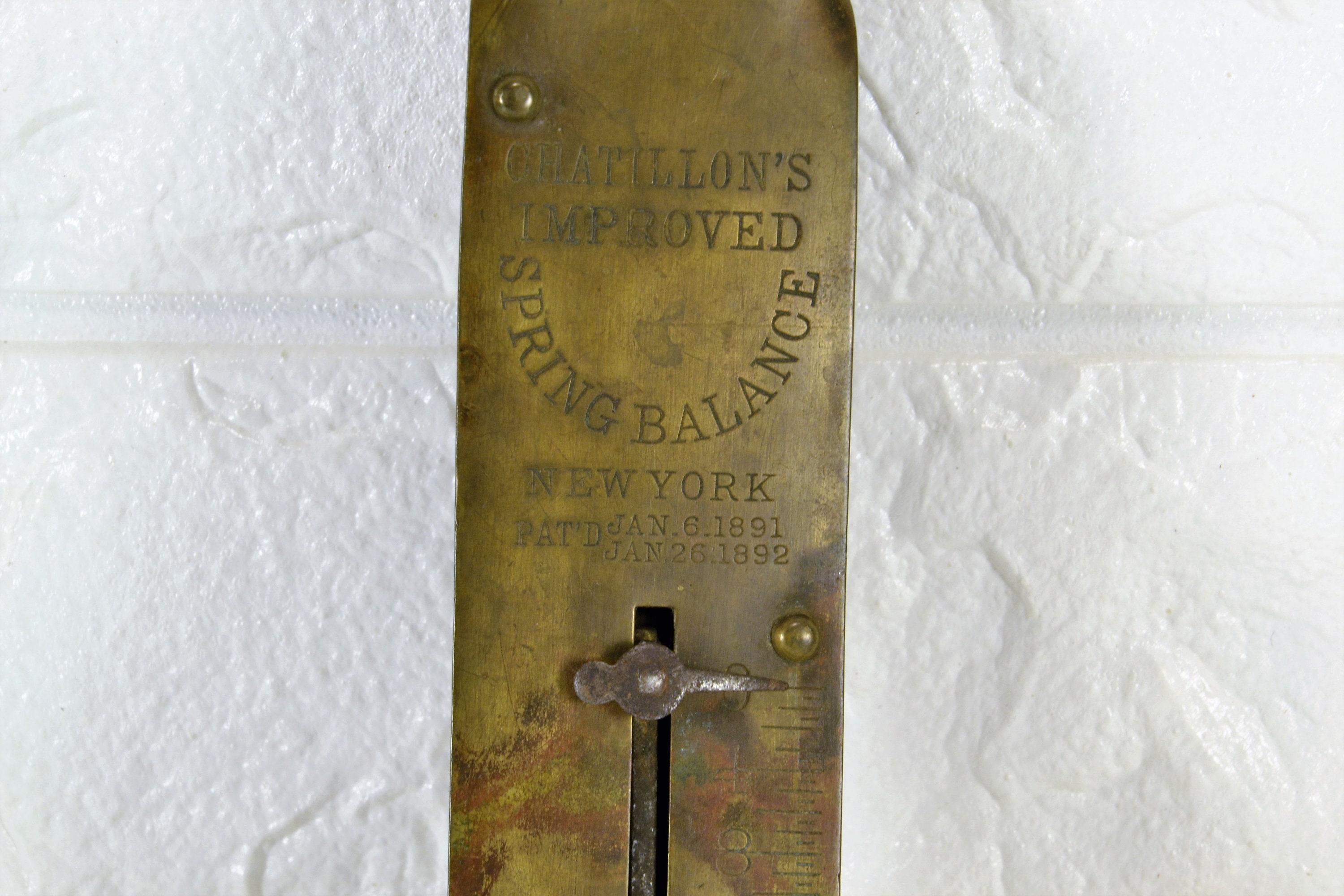 Chatillon Hanging Scale Antique Spring Balance Brass Front 25 Pound ...