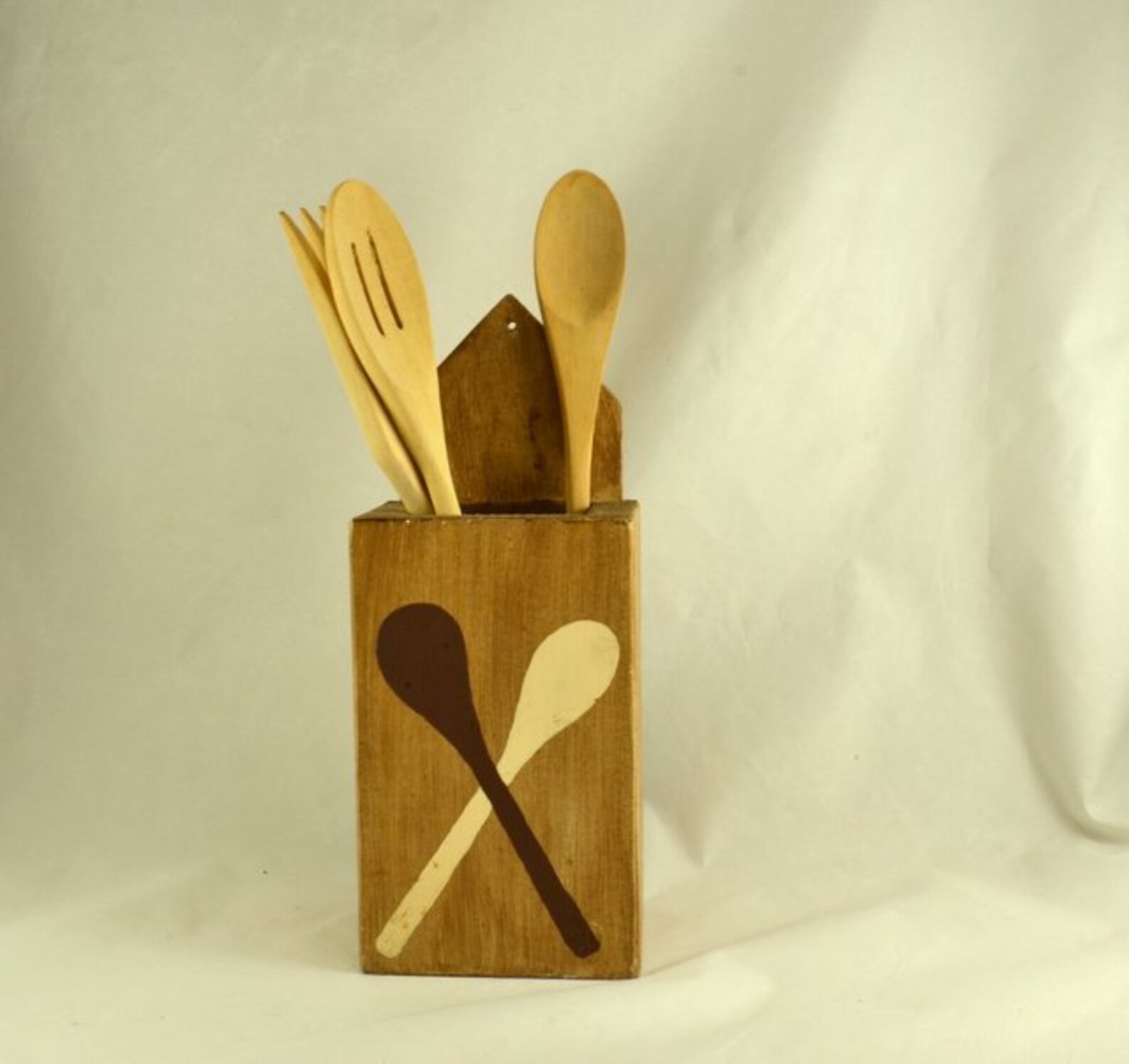 Wood Spoon Holder Country Kitchen Cabin Wall Rustic Etsy