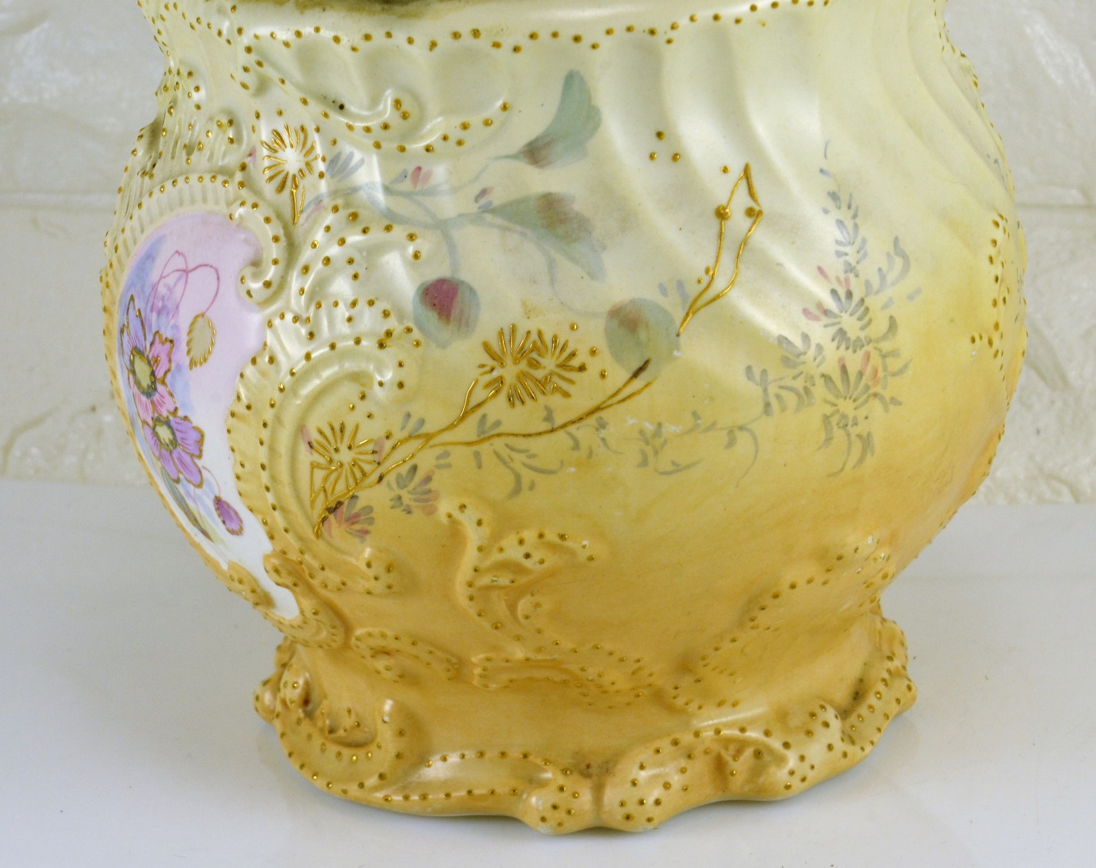 English Biscuit Jar W. Wood & Co. Floral Paisley Registration Etsy