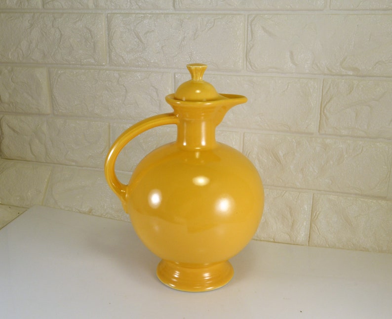 Fiesta Carafe Water Jug Original Yellow Designer Frederick Etsy