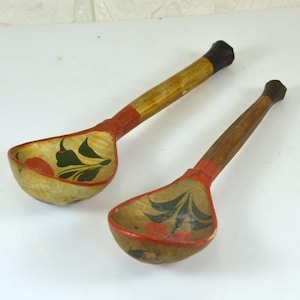 Russian Folk Art Spoons  Khokhloma Wood Hand Painted