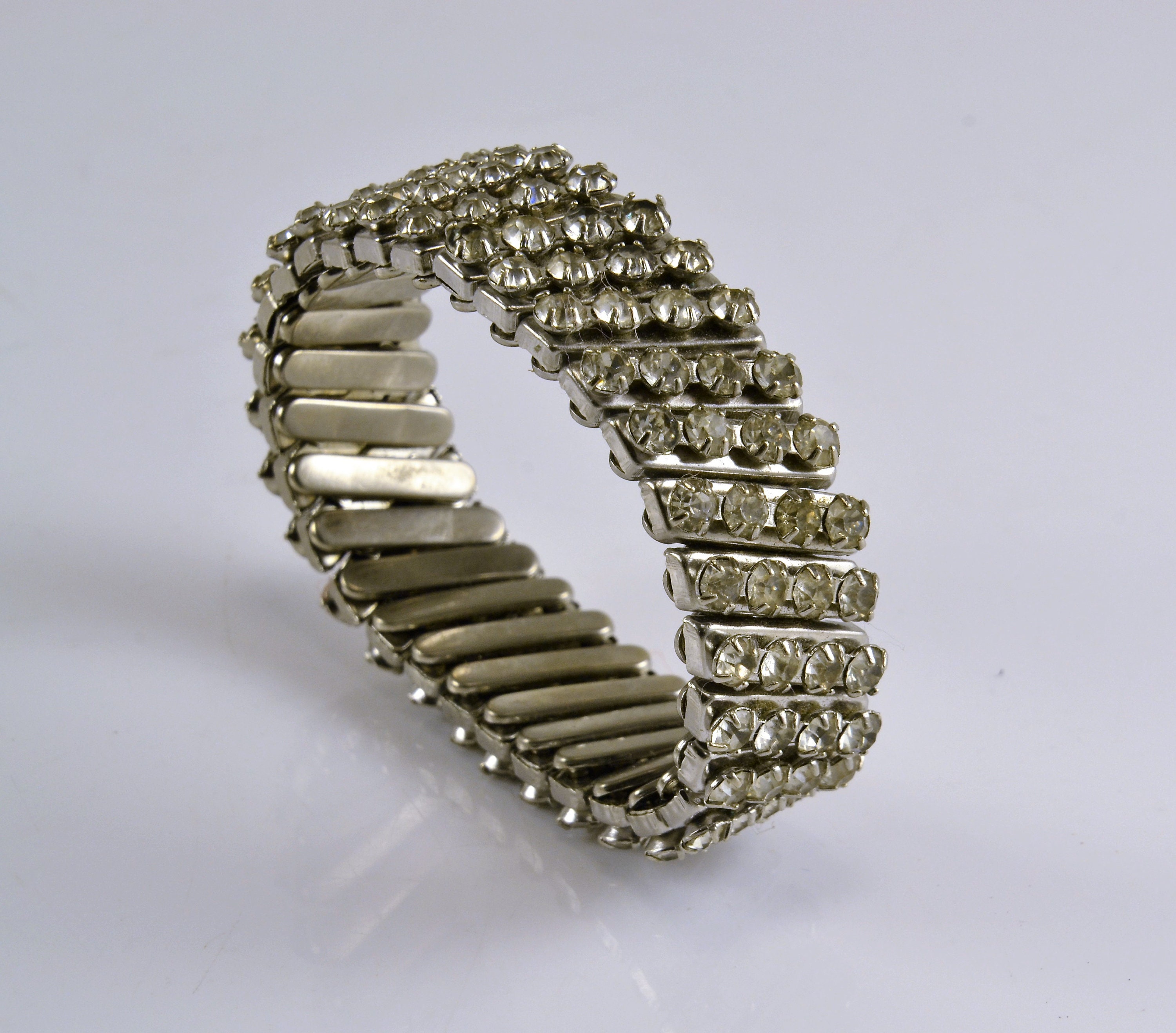 【STONEHENgE】Silver Material Ribbon Bracelet SC24B02T 925 Sterling Silver Vintage Hammered Open Circle Chain
