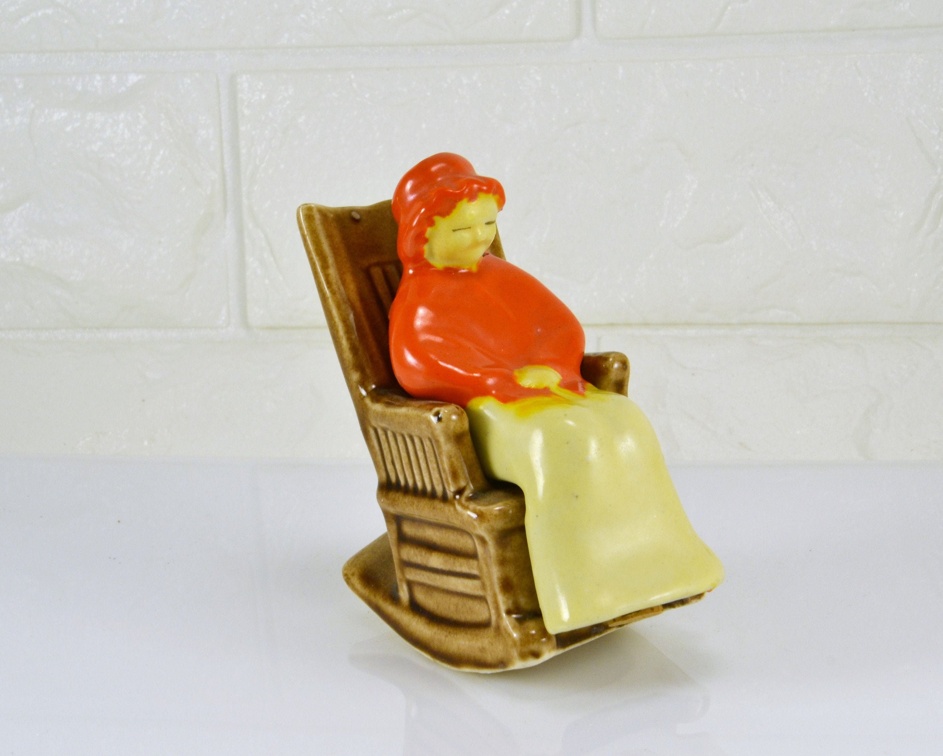 Salt Pepper Shakers Grandma in a Rocking Chair Vintage Japan Etsy