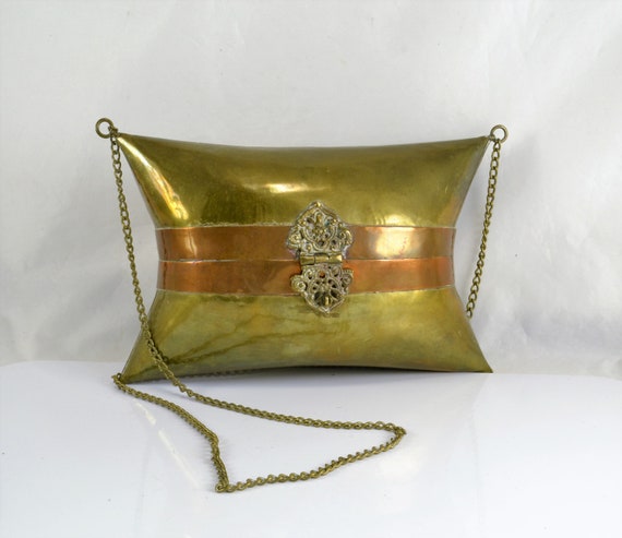 Anniversary Gift Brass Metal Clutch Bag Silver Bridal Purse - Etsy | Ornate  bag, Bridal bag, Metallic bag