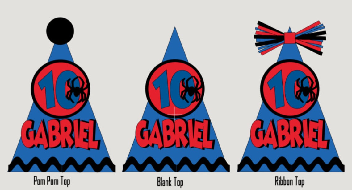 SpiderMan Party Hat SpiderMan Birthday Hat Spiderman Etsy