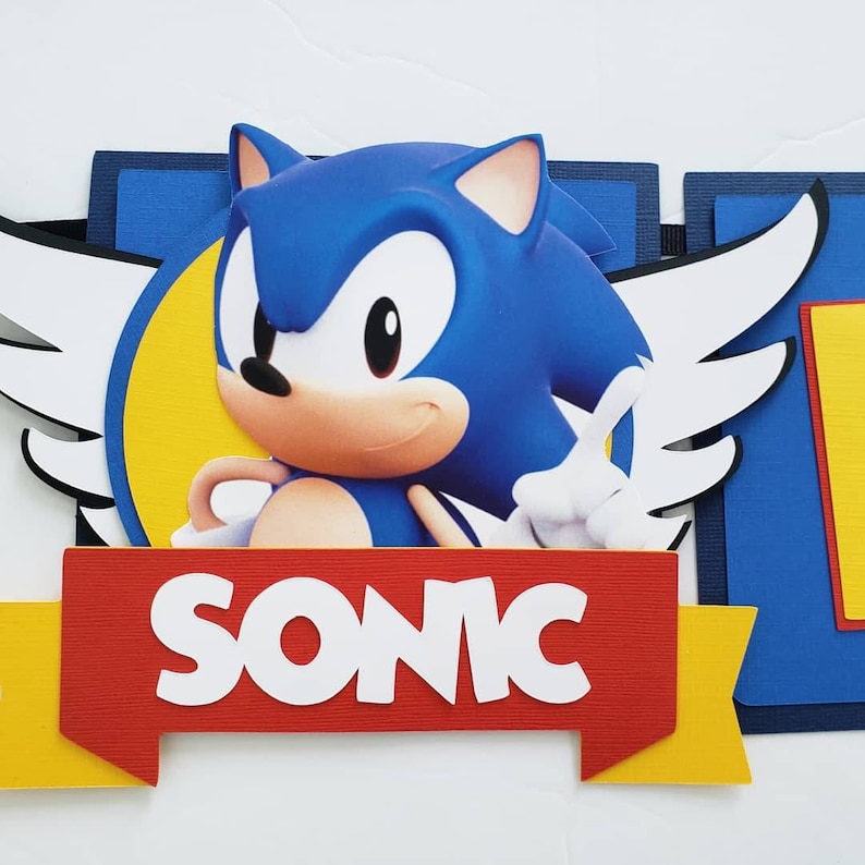 Sonic Theme Birthday Banner Sonic Banner Sonic Etsy