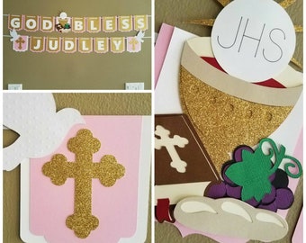 Religious Banner, First Communion Banner, Baptism Banner, Confirmation Banner