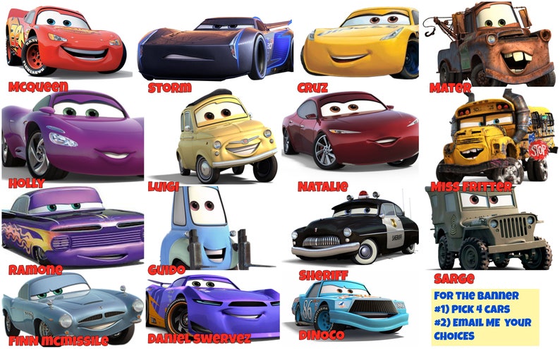 disney cars birthday banner disney cars banner disney cars etsy