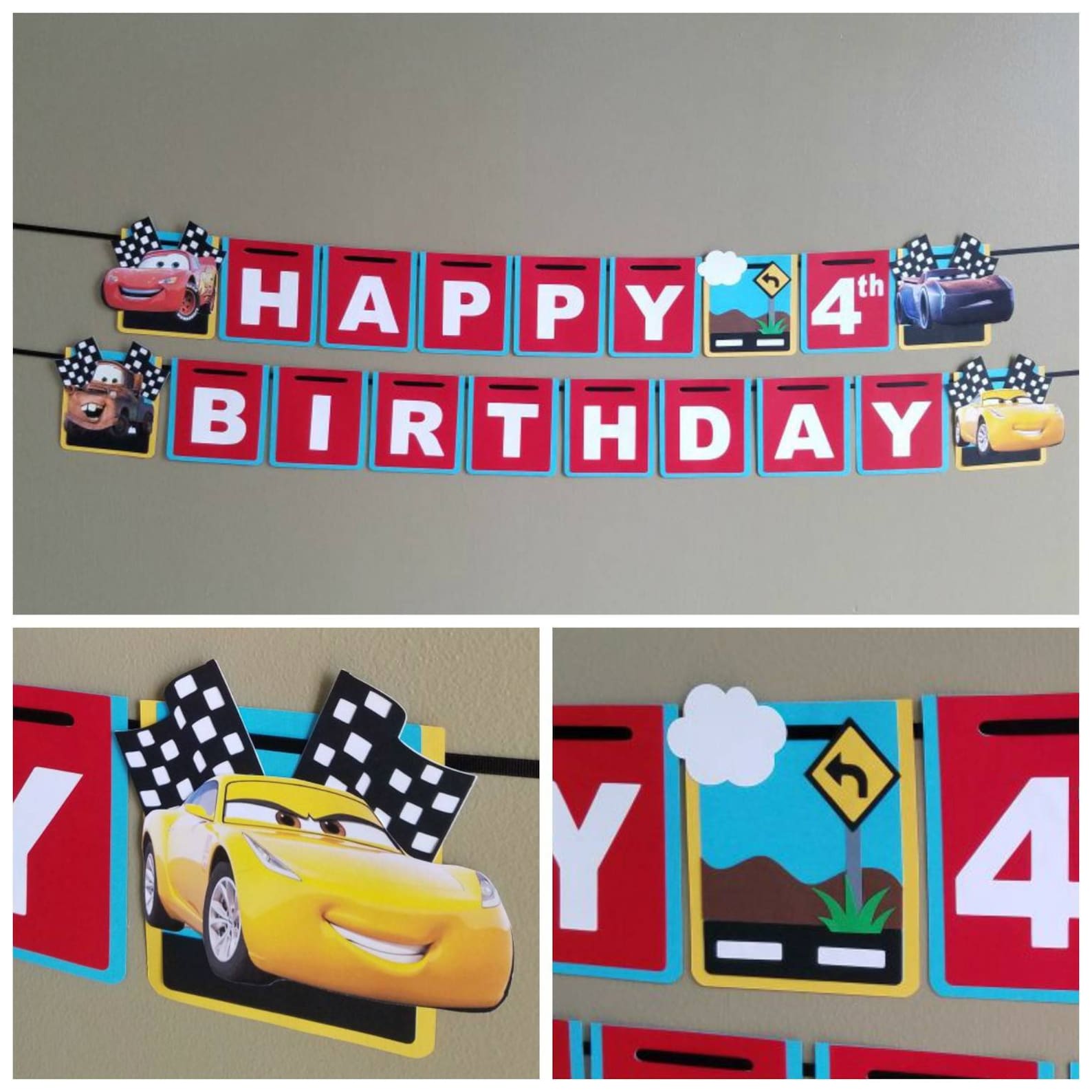 disney cars birthday banner disney cars banner disney cars etsy