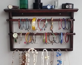 Bracelet Display, Wall Jewelry Organizer, Necklace Organizer, Watch Organizer, Wood Jewelry Display, Necklace Hanger, Bracelet Organizer