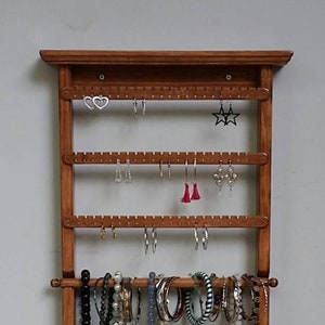Ring holder necklace, Wall mount jewelry organizer, Earring Holder, Jewelry Display, Jewelry Stand, Jewelry Rack, Jewelry Organizer