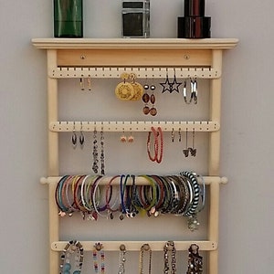 Jewelry Organizer Wall, Necklace Organizer Wall, Wall Necklace Storage, Earring Storage Wall, Jewelry Wall Display, Wall Mount Jewelry Rack