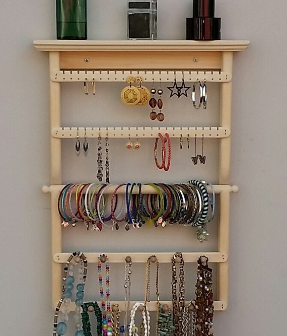 Jewelry Organizer Wall Necklace Organizer Wall Wall Necklace Storage Earring Storage Wall Jewelry Wall Display Wall Mount Jewelry Rack