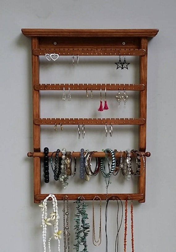 Porta bracciali da parete, porta gioielli da parete, porta orecchini da parete, porta collane da parete, appendino per gioielli, porta gioielli, espositore per gioielli - Italia