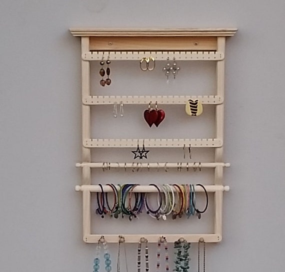 Jewelry Organizer Wall, Jewelry Organizer, Earring Holder, Necklace Holder,  Earring Display, Earring Organizer, Jewelry Storage, Organizer 