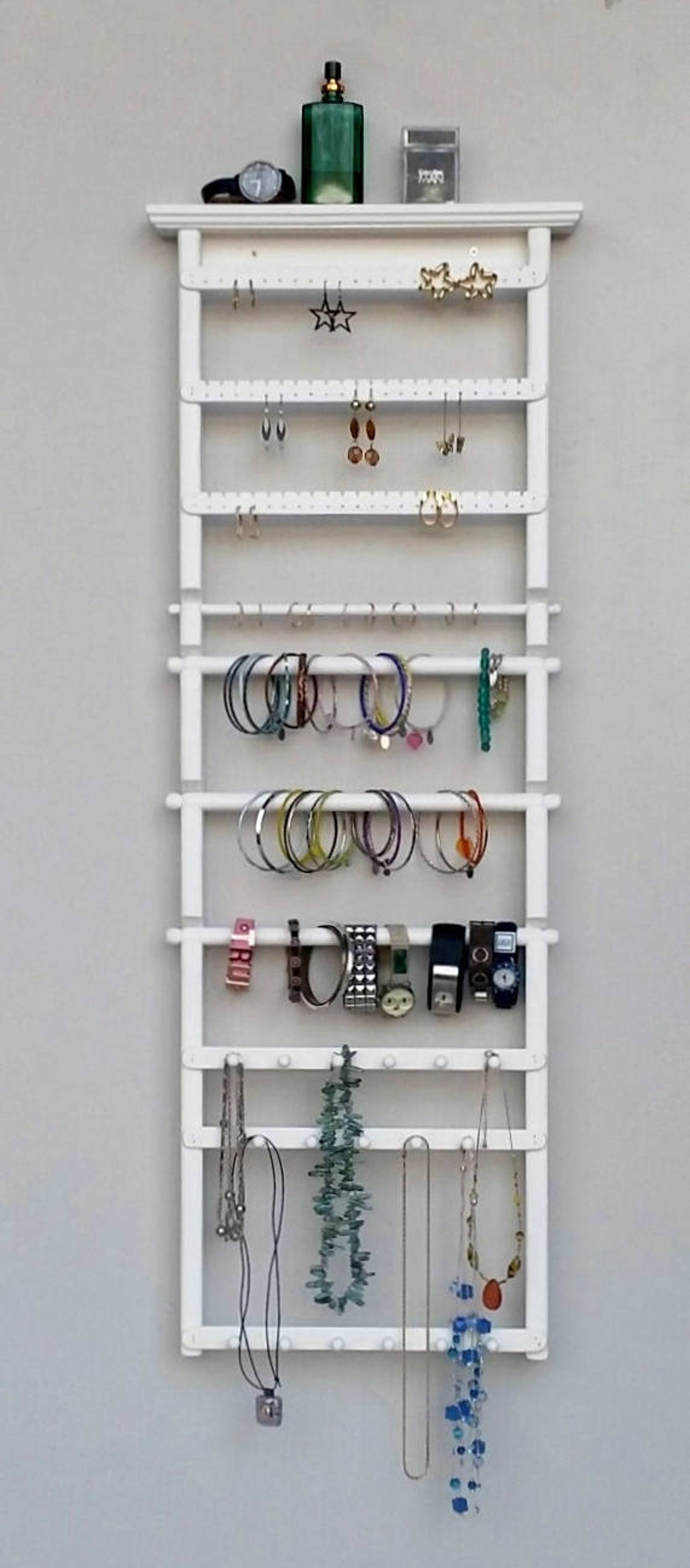 Wall Jewelry Holder, Jewelry Wall Rack, Earring Wall Organizer, Jewelry ...