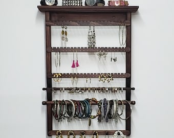Jewelry Organizer Wall, Necklace Rack,  Wall Jewelry Holder, Earring Holder, Bracelet Holder, Jewelry Display, Ring display holder, Rings