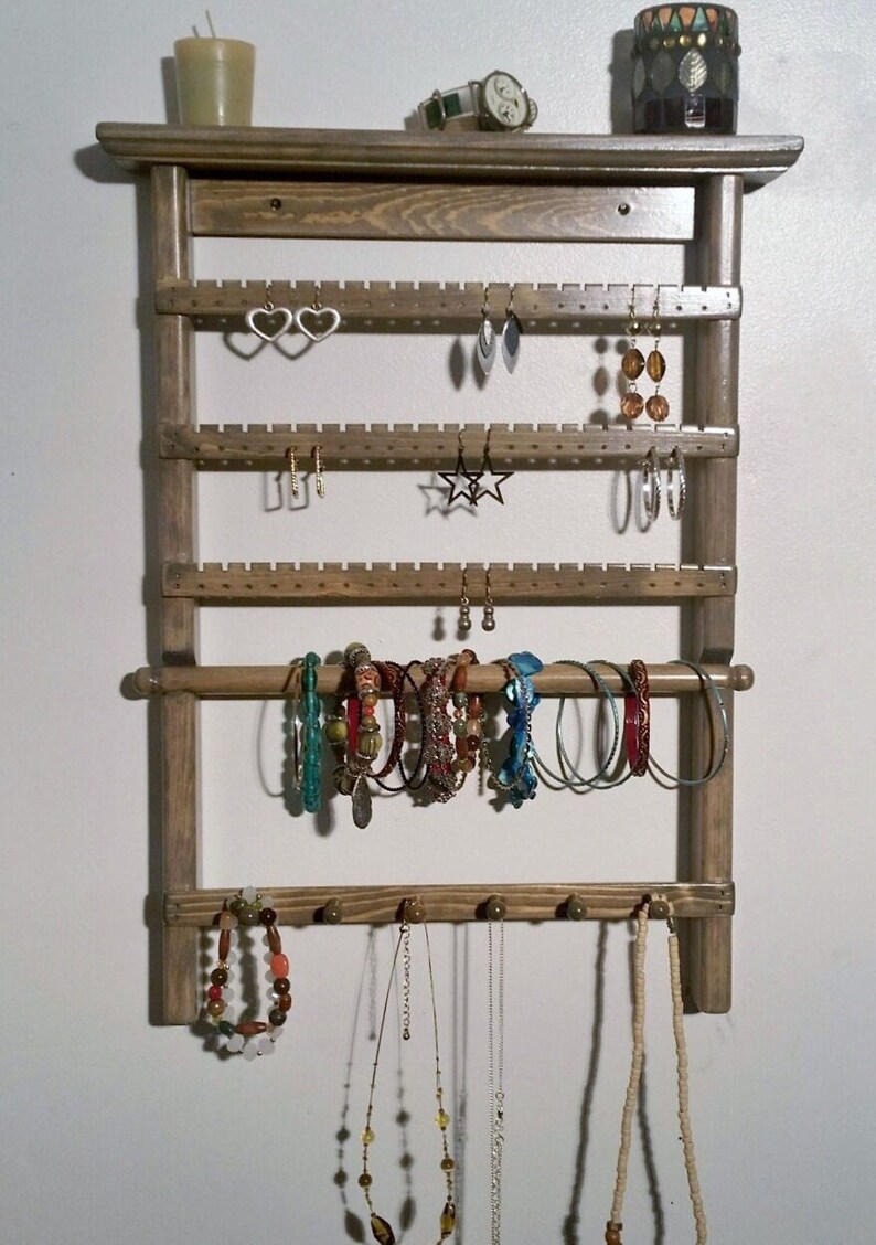 Earring Display, Earring Holder, Jewelry Organizer Wall, Wall Earring Holder, Jewelry Display, Necklace Holder, Jewelry Holder, Jewelry Rack image 1