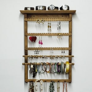 Bracelet Holder, Necklace Holder, Jewelry Organizer Wall, Wall Jewelry Holder, Earring Holder, Earring Display, Jewelry Display, Wall Hanger