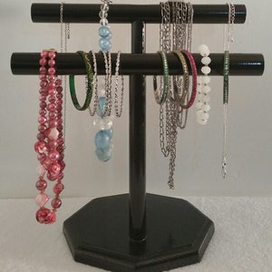 Bracelet holder (DIY); Necklace and ring holder (from BB & B). Organized  jewelry  #bracelet…