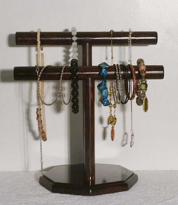 Eleganter Schmuckaufhänger aus Holz, Organizer für Halsketten und Armbänder, Präsentationsständer