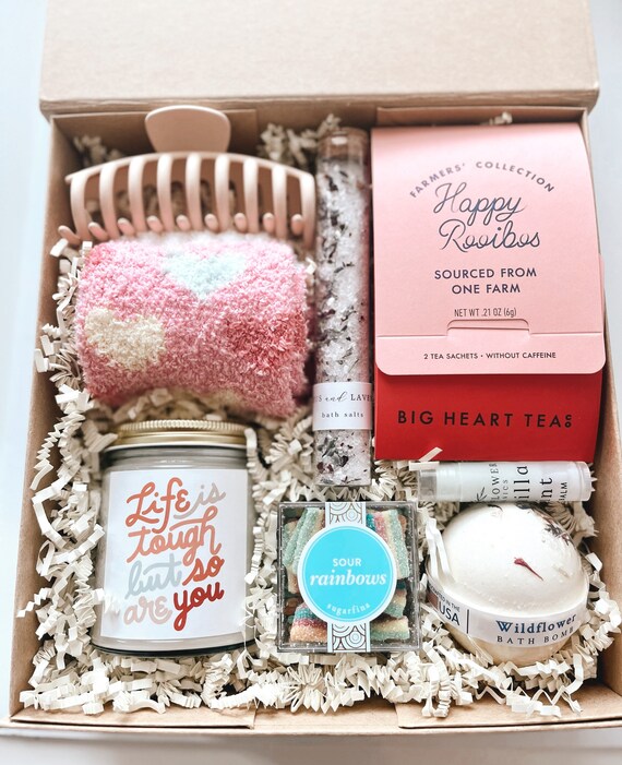 Life is tough but so are you, encouragement gift, surgery gift box, thinking of you gift, loss gift, self care gift, relaxation gift box